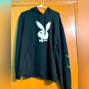 Black oversized playboy hoodie sweatshirt